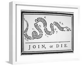 Join, or Die (Litho)-Benjamin Franklin-Framed Giclee Print