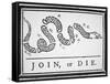 Join, or Die (Litho)-Benjamin Franklin-Framed Stretched Canvas