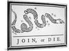 Join, or Die (Litho)-Benjamin Franklin-Stretched Canvas