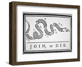 Join, or Die (Litho)-Benjamin Franklin-Framed Premium Giclee Print