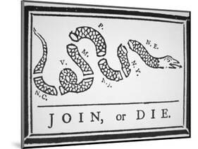 Join, or Die (Litho)-Benjamin Franklin-Mounted Premium Giclee Print