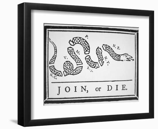 Join, or Die (Litho)-Benjamin Franklin-Framed Giclee Print