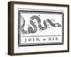 Join, or Die Political Cartoon-Benjamin Franklin-Framed Giclee Print