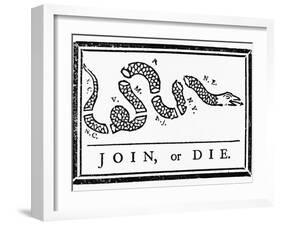 Join, or Die Political Cartoon-Benjamin Franklin-Framed Giclee Print