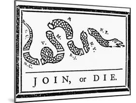 Join, or Die Political Cartoon-Benjamin Franklin-Mounted Giclee Print