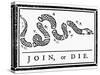 Join, or Die Political Cartoon-Benjamin Franklin-Stretched Canvas