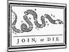 Join, or Die Political Cartoon-Benjamin Franklin-Mounted Giclee Print