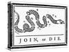 Join, or Die Political Cartoon-Benjamin Franklin-Stretched Canvas