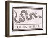 Join or Die Political Cartoon-Benjamin Franklin-Framed Giclee Print