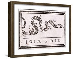 Join or Die Political Cartoon-Benjamin Franklin-Framed Giclee Print