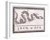 Join or Die Political Cartoon-Benjamin Franklin-Framed Giclee Print