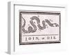 Join or Die Political Cartoon-Benjamin Franklin-Framed Giclee Print