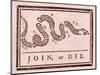 Join, or Die, Pub. 1754 (Woodcut)-Benjamin Franklin-Mounted Giclee Print