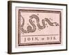 Join, or Die, Pub. 1754 (Woodcut)-Benjamin Franklin-Framed Giclee Print