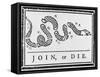 Join or Die-null-Framed Stretched Canvas