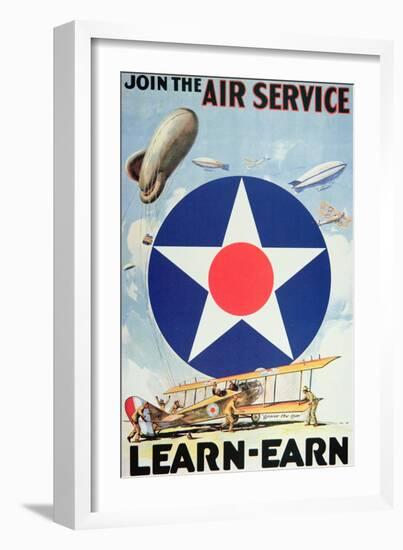 Join the Air Service'- American Recruiting Poster-null-Framed Giclee Print