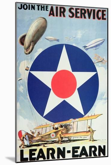 Join the Air Service'- American Recruiting Poster-null-Mounted Giclee Print
