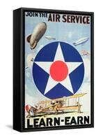Join the Air Service'- American Recruiting Poster-null-Framed Stretched Canvas