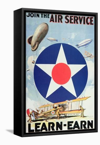 Join the Air Service'- American Recruiting Poster-null-Framed Stretched Canvas