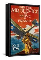 Join the Air Service and Serve in France Recruiting Poster-J. Paul Verrees-Framed Stretched Canvas