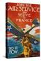 Join the Air Service and Serve in France Recruiting Poster-J. Paul Verrees-Stretched Canvas