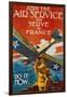 Join the Air Service and Serve in France Recruiting Poster-J. Paul Verrees-Framed Giclee Print