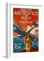 Join the Air Service and Serve in France Recruiting Poster-J. Paul Verrees-Framed Giclee Print