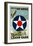 "Join the Air Service. Learn - Earn", C.1917-null-Framed Giclee Print