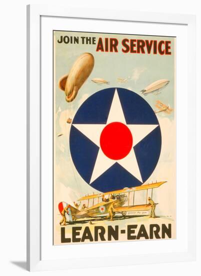 Join The Air Service Vintage Ad-null-Framed Art Print