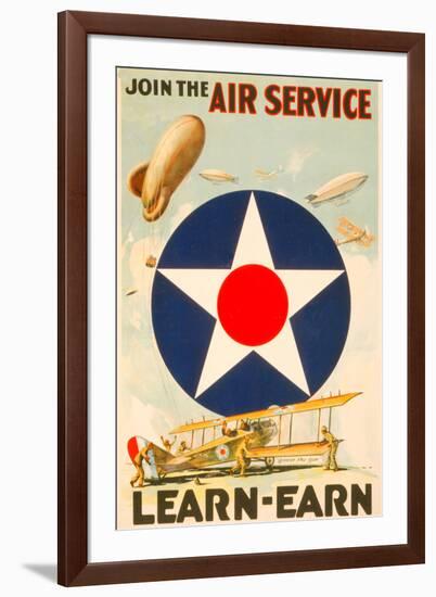 Join The Air Service Vintage Ad-null-Framed Art Print