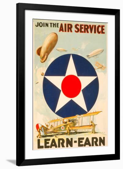 Join The Air Service Vintage Ad-null-Framed Art Print