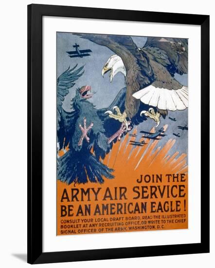 "Join the Army Air Service, Be an American Eagle!", c.1917-Charles Livingston Bull-Framed Premium Giclee Print