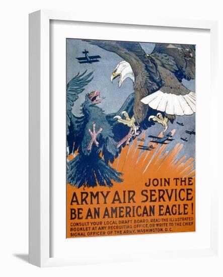 "Join the Army Air Service, Be an American Eagle!", c.1917-Charles Livingston Bull-Framed Giclee Print