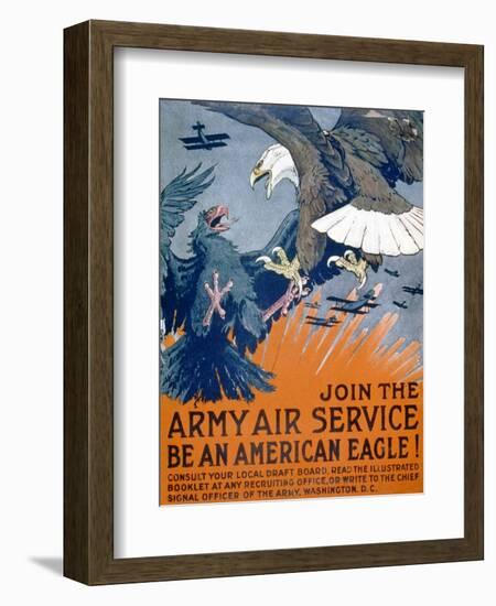 "Join the Army Air Service, Be an American Eagle!", c.1917-Charles Livingston Bull-Framed Giclee Print