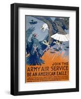 "Join the Army Air Service, Be an American Eagle!", c.1917-Charles Livingston Bull-Framed Giclee Print