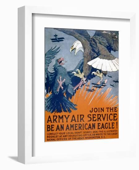 "Join the Army Air Service, Be an American Eagle!", c.1917-Charles Livingston Bull-Framed Giclee Print