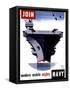 Join the Navy, Modern Mobile Mighty-null-Framed Stretched Canvas