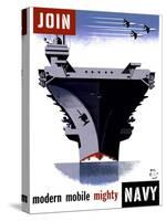 Join the Navy, Modern Mobile Mighty-null-Stretched Canvas