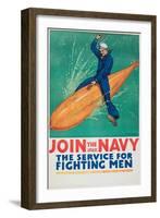 "Join the Navy: the Service For Fighting Men", 1917-Richard Fayerweather Babcock-Framed Giclee Print