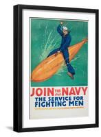 "Join the Navy: the Service For Fighting Men", 1917-Richard Fayerweather Babcock-Framed Giclee Print