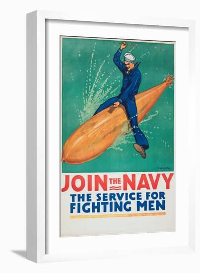 "Join the Navy: the Service For Fighting Men", 1917-Richard Fayerweather Babcock-Framed Giclee Print