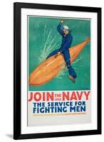 "Join the Navy: the Service For Fighting Men", 1917-Richard Fayerweather Babcock-Framed Giclee Print