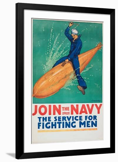 "Join the Navy: the Service For Fighting Men", 1917-Richard Fayerweather Babcock-Framed Giclee Print