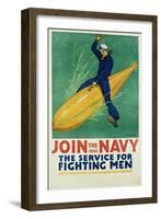 Join the Navy - the Service for Fighting Men Poster-R.F. Babcock-Framed Giclee Print