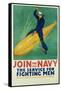 Join the Navy - the Service for Fighting Men Poster-R.F. Babcock-Framed Stretched Canvas