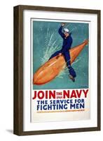 Join the Navy, the Service for Fighting Men-null-Framed Giclee Print