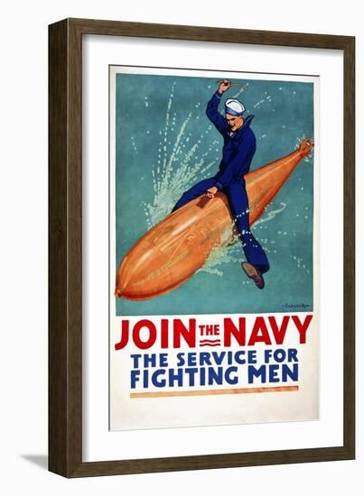 Join the Navy, the Service for Fighting Men-null-Framed Giclee Print