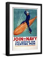 Join the Navy, the Service for Fighting Men-null-Framed Giclee Print