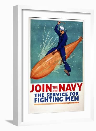 Join the Navy, the Service for Fighting Men-null-Framed Giclee Print