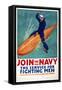 Join the Navy, the Service for Fighting Men-null-Framed Stretched Canvas